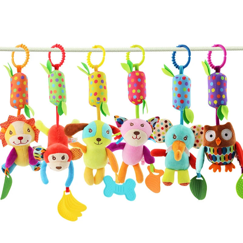 Baby Toy Plush Bed Hanging Pendant Baby Plush Cute Cartoon Animal Wind Chime Stroller Hanging Teether Stroller For Newborn Gifts