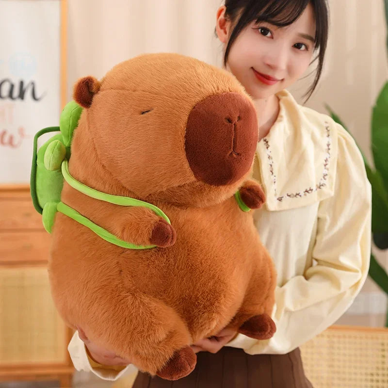 Cute Capybara Plush Toy Stuffed Animals Capibara with Turtle Backpack Kapibala Soft Doll Toys Birthday Christmas Gift