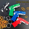 Metal Burst Rubber Band Toy - Mini Folding Launcher Toy With Keychain And 60pcs Rubber Bands,Perfect Gift for Christmas