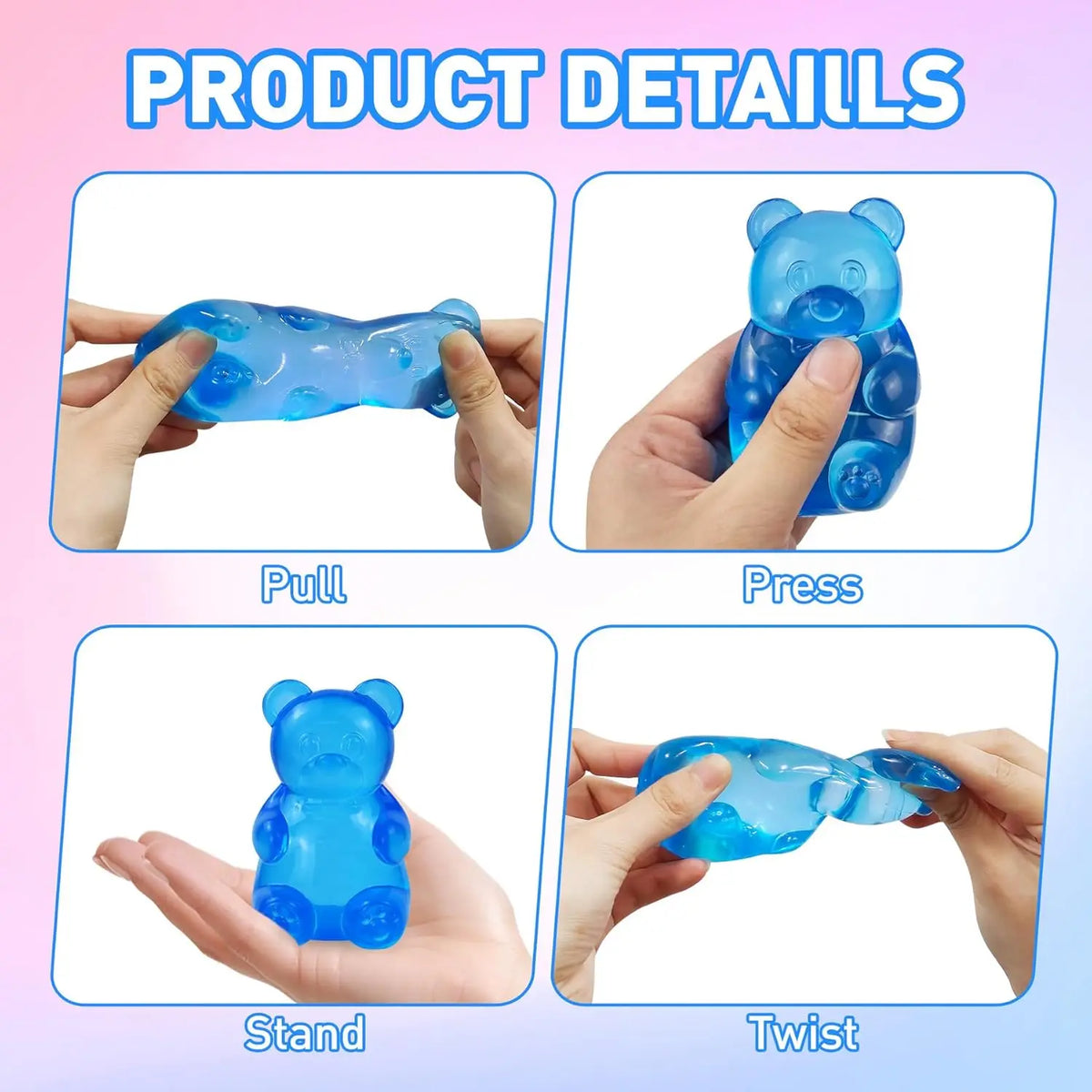 Bear Squishy, Stress Bear Taba Squishy, Taba Squishy Toys for Kids, Stress Balls Valentines Day Gifts Birthday Gifts Party Favors, Christmas Gifts.
