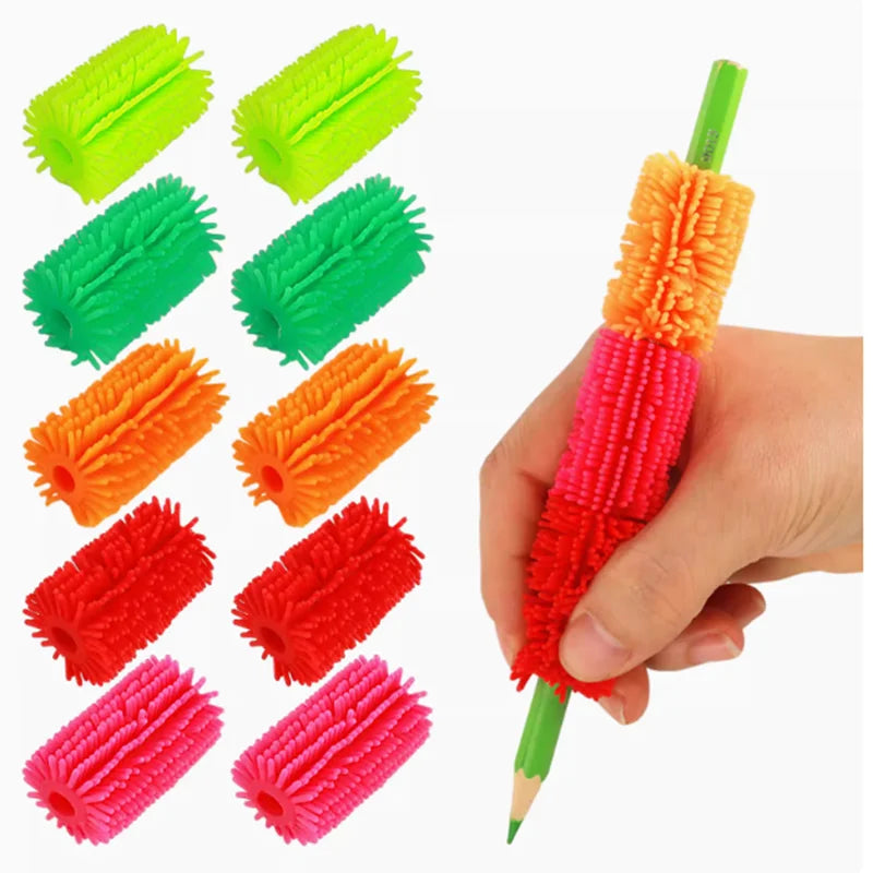 5PCS TPR Pen Grip Practise Pen Aid Writing Gripper Posture Correction Device for Kid Hand Writing Pencil Pen Holder squeeze Toy