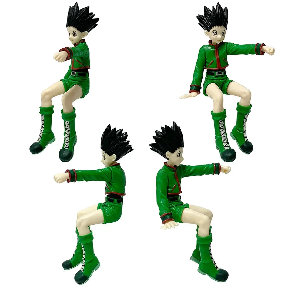 Hot Anime Full Time Hunter Character Sitting Posture Qiben Sitting Posture Xiaojie  Killua Desktop Ornament Trendy PVC Model Toy