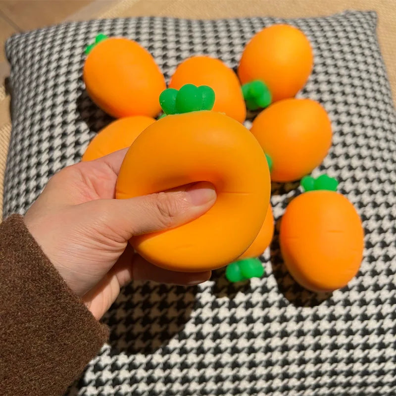 Kawaii Carrot Squishy Toy Soft Slow Rising Simulation Vegetable Stress Relief Fidget Toys for Kids Adults Decompression Gift