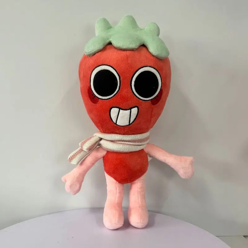 35cm D-Dandys W-World Sprout Deluxe Strawberry Cartoon Plush Toy Cute Soft Stuffed Doll With Cupcake Game Fans Home Decor Gifts