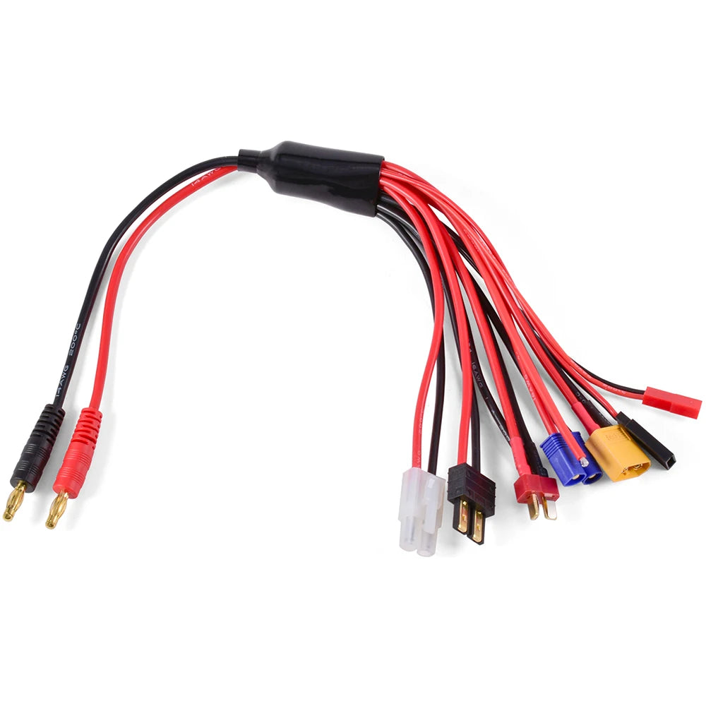 RC Charger Adapter Connector 8 In 1 Charger 4.0mm Banana XT60 TRX Tamiya Lipo for RC Car Drone Imax B6 B6AC Battery Cable