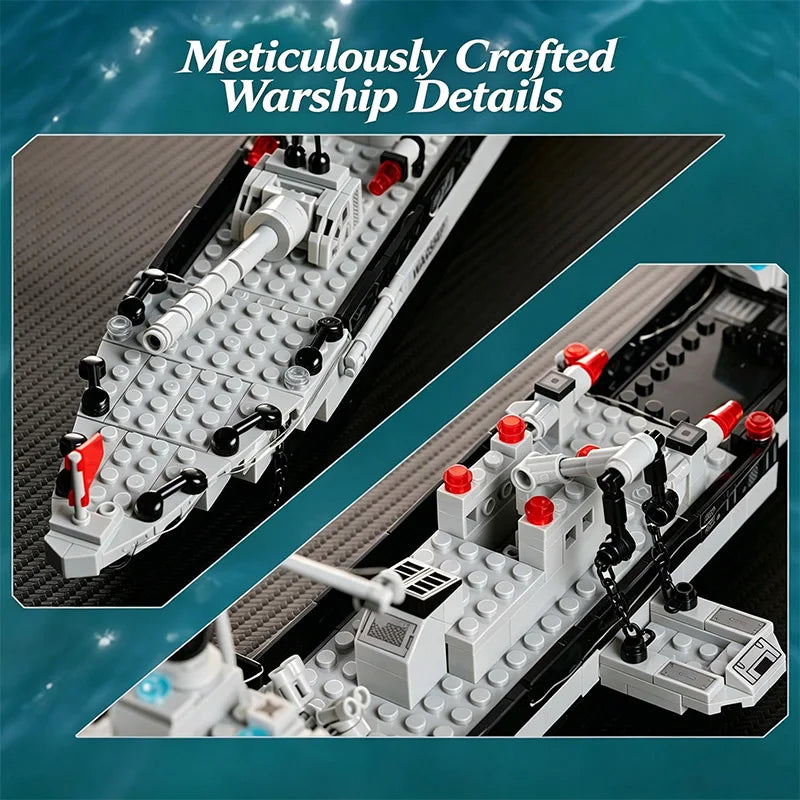 65CM Giant Navy Warship Building Blocks Ship Model 6 in 1 Multi Form Battleship Assembly Toy for Boys Children Birthday Gift