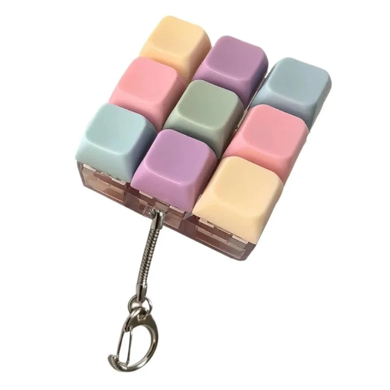 4/9 Keyboard Press Key Toy Decompression for Toys Anti Stress Finger Keyboard Games Keychain Accessory