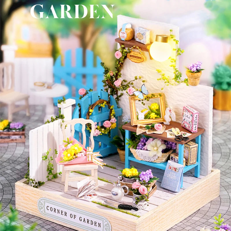 Mini Miniature Dollhouse DIY Small House Kit Making Room Toys Home Bedroom Decorations With Furniture Wooden Craft Doll Houses