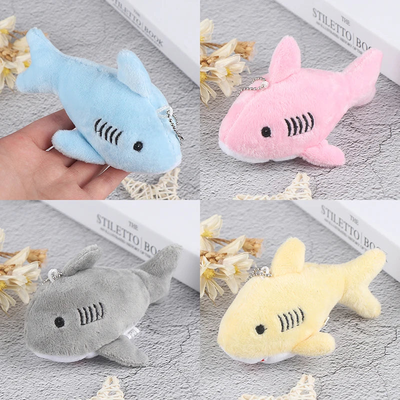 12CM  Keychain Gift Shark Plush Stuffed TOY DOLL  Kids Small Mini Cute Marine Animals Plush Toys