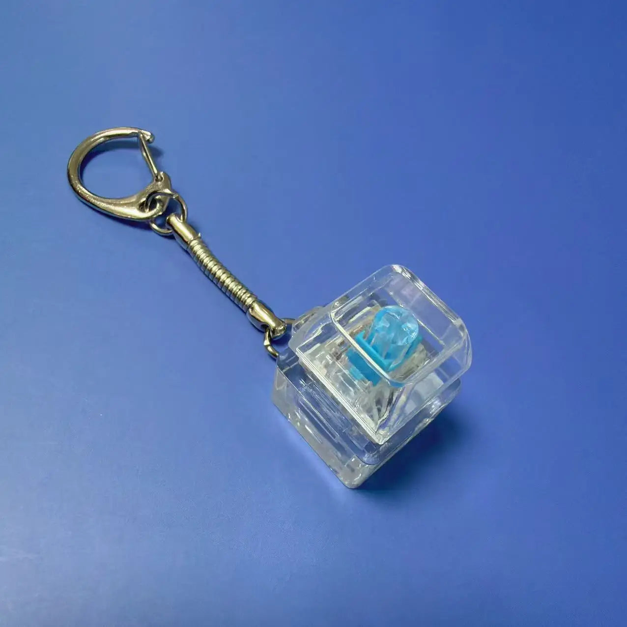 Keyboard Fidget Toys LED Crystal Keycap Keychain Stress Relief Fingertip Gadget Decompression Toys Clicker Fidget Toy
