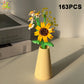 HUIQIBAO MOC Eternal Flower Bouquet with pot Micro Building Block Sunflower Rose Mini Model Brick Toy home Desk Decoration