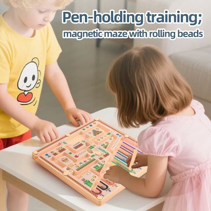 A magnetic maze advanced rolling ball math logic thinking classification cognitive educational toy for early childhood education, visual and intellectual development, hands-on and brain use