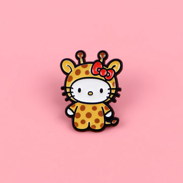 Kawaii Giraffe Enamel Pins Lotus Brooches Badges for Backpacks Jackets Hats Retro Collection Gifts Cosplay Accessories