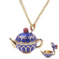Tea Cup Charming Sweater Pendant Necklace for Women Plated Gold Choker Chain Necklace Simple Gothic Choker Accessories