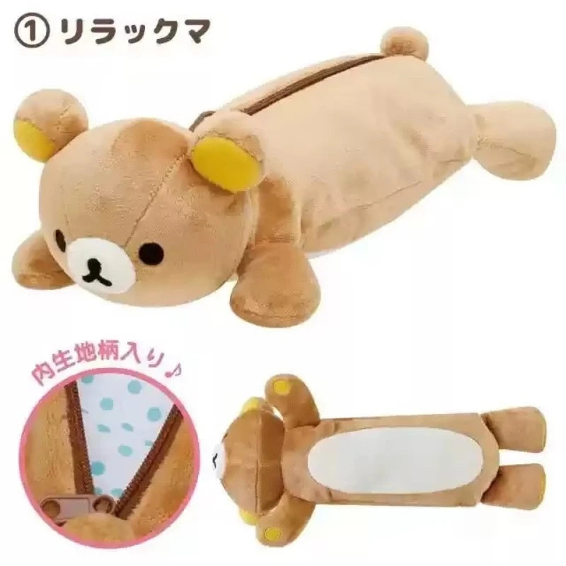 Kawaii Rilakkuma Bear Sister Cat Dress Up Pencil Case Girls Pencil Pouch Pen Bag Cartoon Cute Pencil Cases For School Gifts