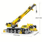 City Series Mechanical Crane Building Block Set, Yellow Engineering Crane Model, Movable, Rotatable, and Liftable, Suitable as a Birthday Gift for Collectors, Christmas or Halloween Gift