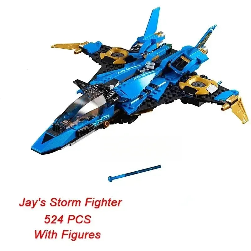 Compatible Sets Series Building Blocks Jay Storm Fighter Element Spaceship Flying Machine Children's Assembling Gifts 70668