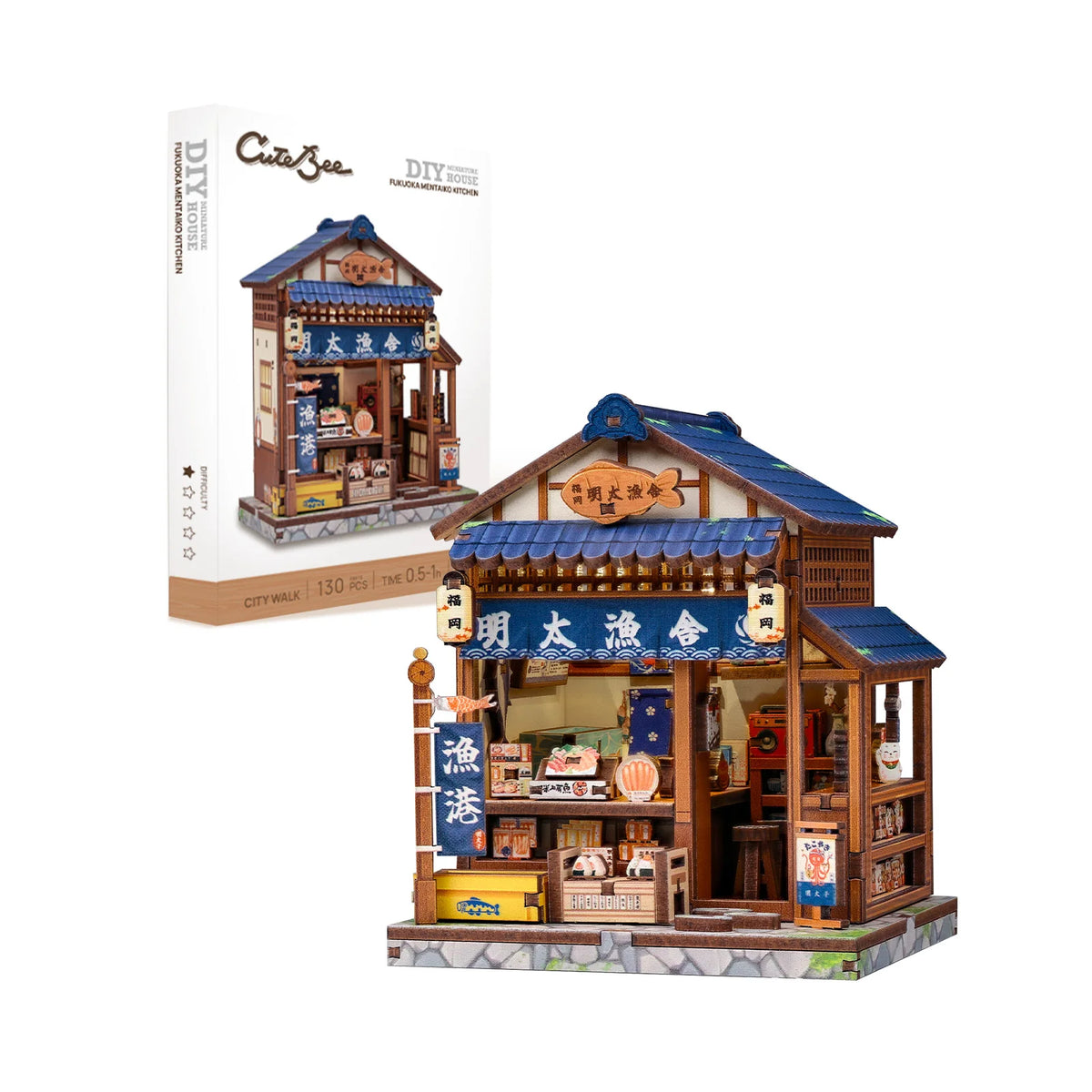 Original CUTEBEE DIY Book Nook Kit Japanese styles 3D Wooden Puzzle Mini Miniature House Bookshelf Decor Craft for Adults DIY