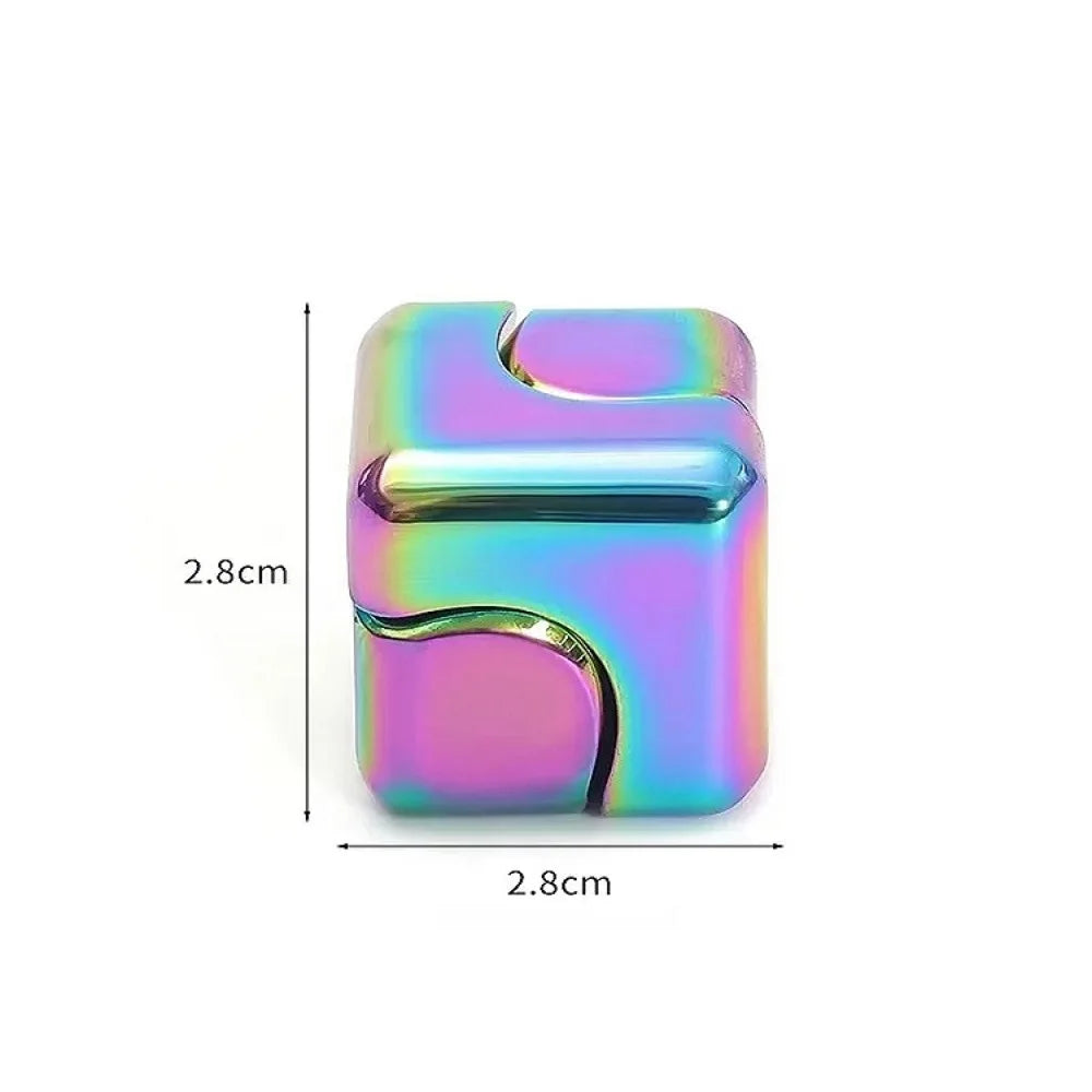 Metal Cube Spinner Fidget Toy Fingertips 3D Puzzle Gyro Gear Sensory Anti Stress Relief Educational Games for Kids Adults