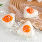 Egg Yolk Squishy Toy - Food-Safe Silicone Stress Ball, Kawaii Rice Ball Popping Fidget Sensory Toy for Anxiety & Focus