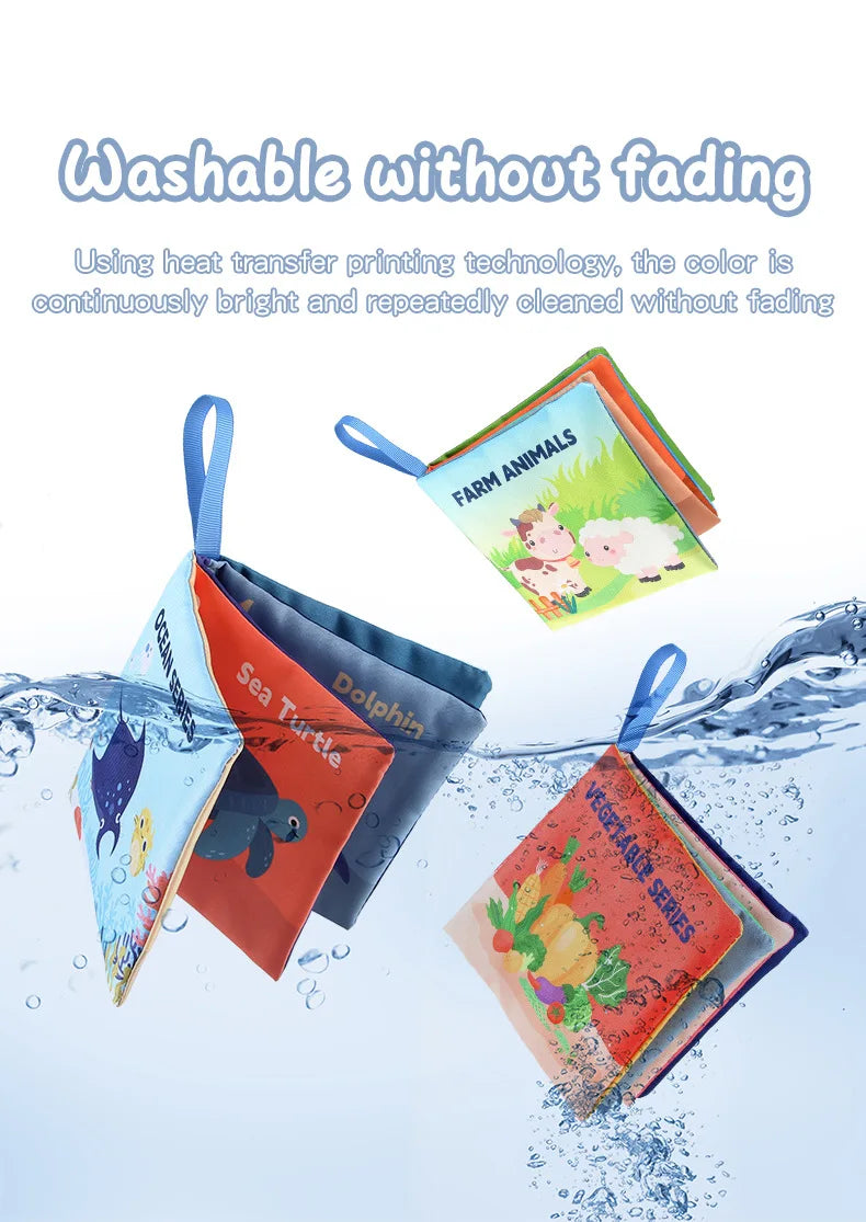 Soft Baby Books Toys Montessori 3D Touch Feel High Contrast Cloth Book Sensory Early Learning Games for Kids Educational Toys
