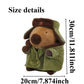 Capybara Plush Toy Cotton Jacket Doll Military Coat Cartoon Capybara Plushies Stuffed Animal Cushion Gift for Kids Girls Boys