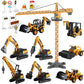 1:70 9 Styles Mini Yellow Alloy Forklift Driller Road Roller Engineering Diecast Construction Vehicle Inertia Toys for Boys Gift