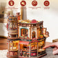 ROKR Wooden 3D Puzzle Dream Coffee Factory Music Box Model Building Kit 593-piece DIY Miniature House Kit with LED Light Unique Home Decor Gift for Adults Women