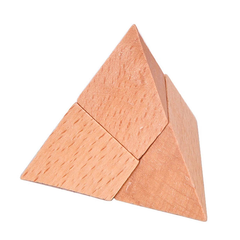 Wooden Brain Teaser Mini Pyramid Logic Triangle Binary Ternary Puzzle Fun Challenge IQ Test Mind Educational Toys