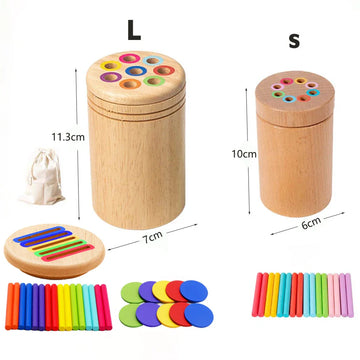 Wooden Montessori Color Matching Sorting Stick Balance Toy