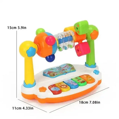 Baby Piano Toys Kids Rotating Music Keyboard Light Sound, Musical Toy for Toddlers,Early Educational Music Toy Gift Random Color