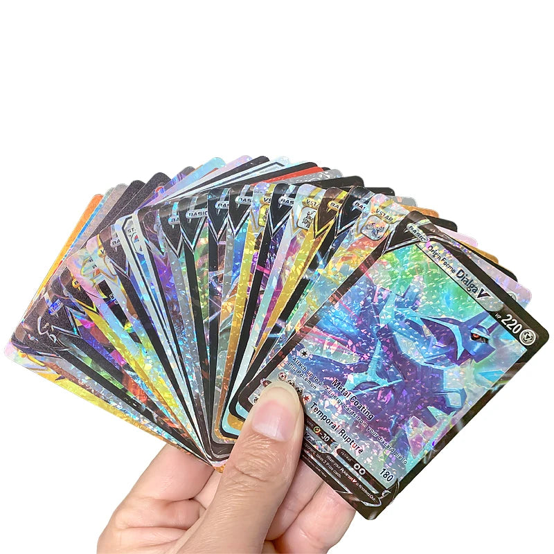 81-15Pcs Pokemon Cards Gold Silver Vmax GX Card Collection Battle Trainer Card Spanish English French Child Toys Christmas Gifts