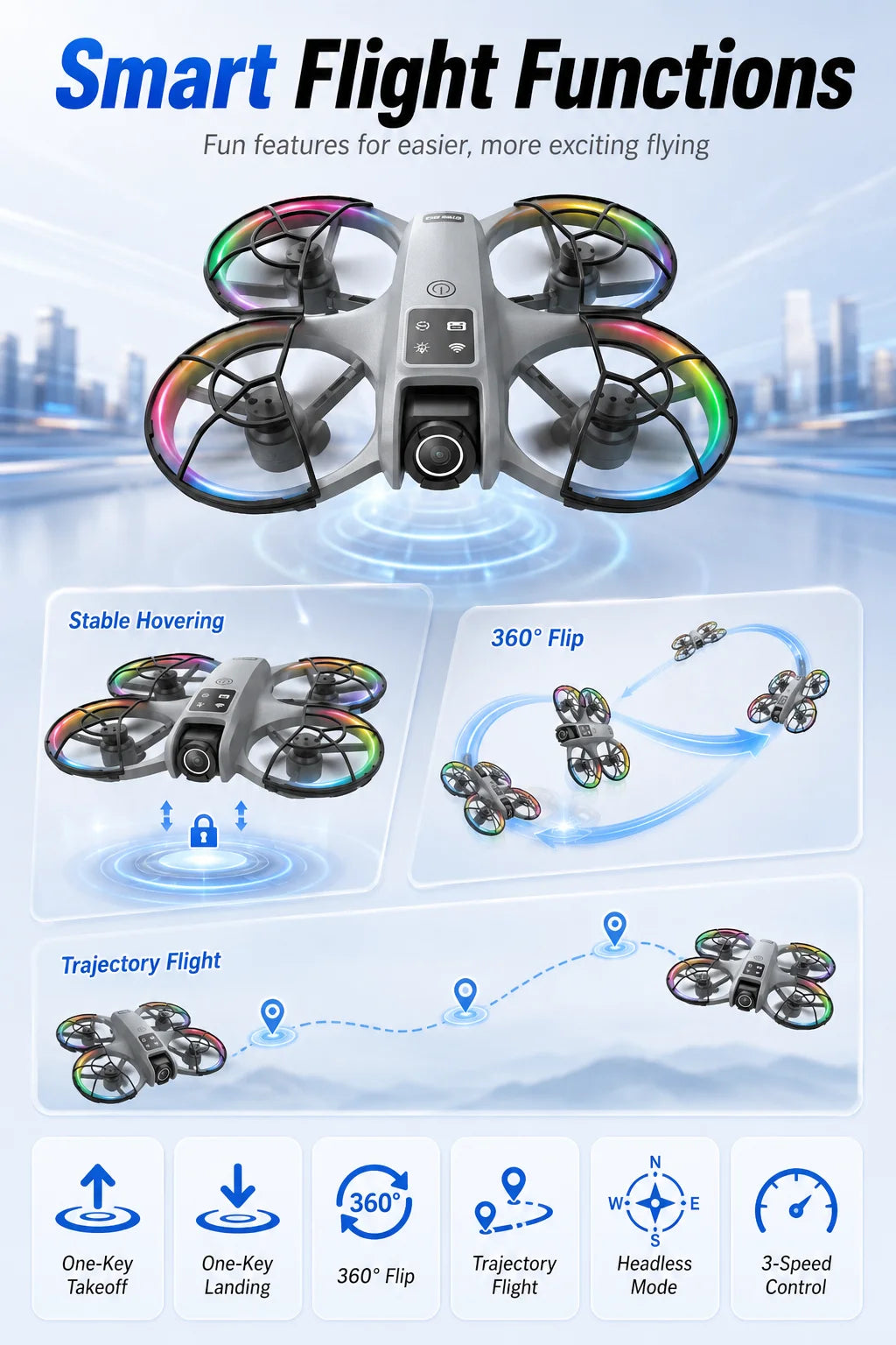 Aerial Photography Drone 120° Wide Angle Intelligent Anti Shake High Color Reproduction Gesture Shooting Trajectory Flight APP Control Quadcopter