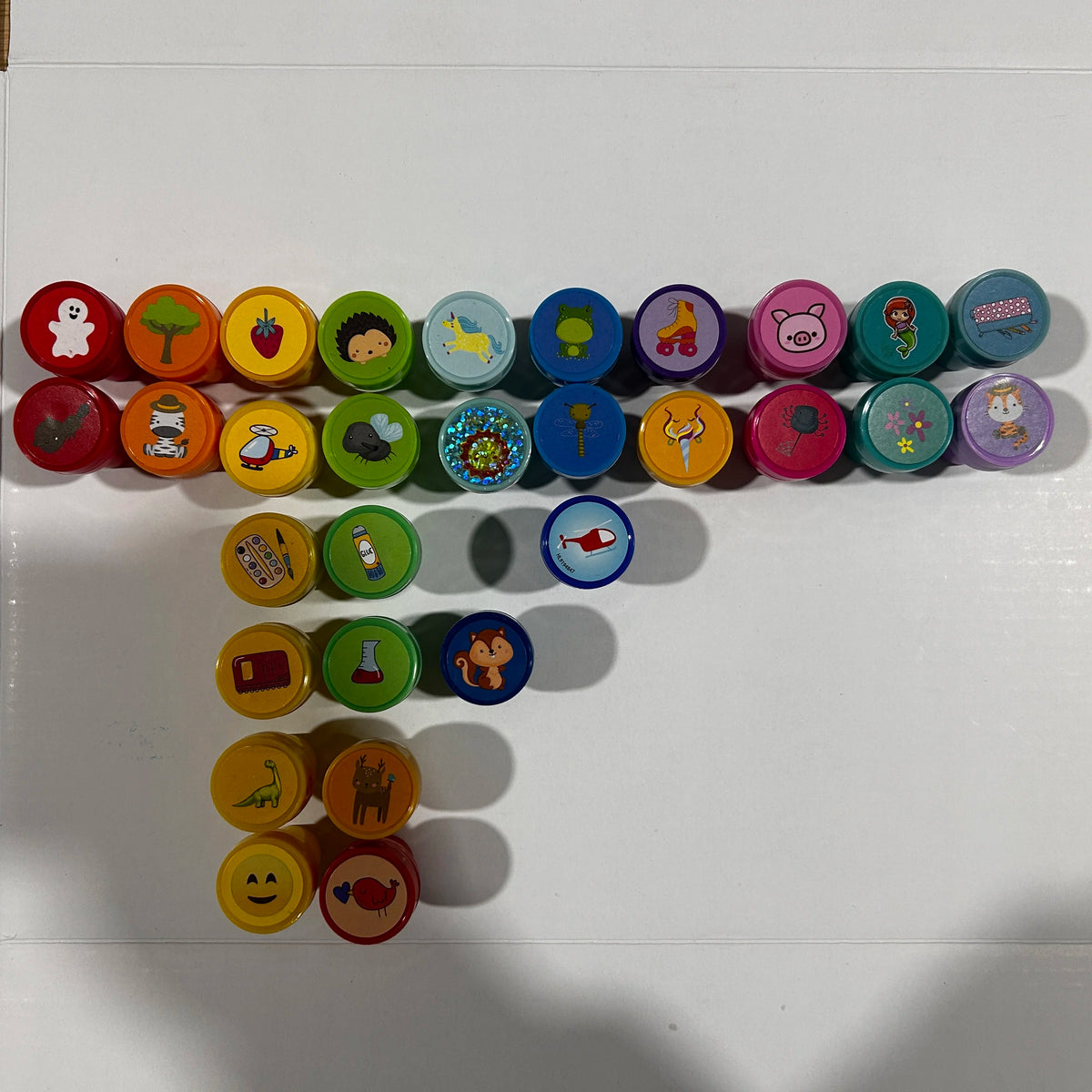 20pcs Assorted Stamps for Self-ink Stamps Toy Anima Smiley Face Seal Scrapbooking DIY Painting Photo Album Decor