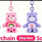 Care Bears Sitting Plush Keychain 12cm Cute Bag Pendant Kawaii Stuffed Toy Car Charm Squishy Soft Doll Decor Ideal Holiday Gift