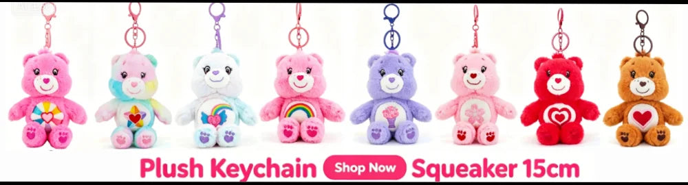 Care Bears Sitting Plush Keychain 12cm Cute Bag Pendant Kawaii Stuffed Toy Car Charm Squishy Soft Doll Decor Ideal Holiday Gift