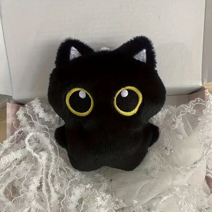 10cm Cute Black Cat Plush Toy Doll Small Pendant Cuddly Pillow Cushion Ins Black Cat Plush Toy Doll for Boy Girl Brithday Gifts