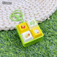 Fun Cartoon Squeeze Music New Unique Four-square Merit Key Button Keychain Couple Car Bag Key Chain & Pendant