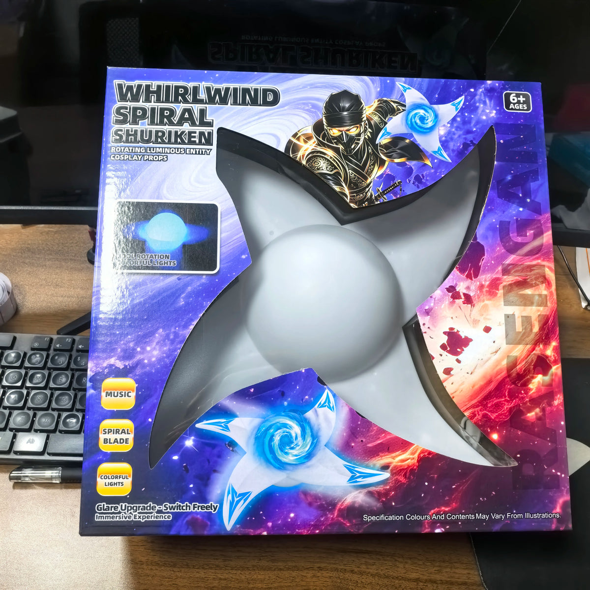 Spiral Rasengan Light Blade, Rotatable Luminous Cosplay Prop, Cool Anime Laser Sword Toy, Perfect Gift for Boyfriend