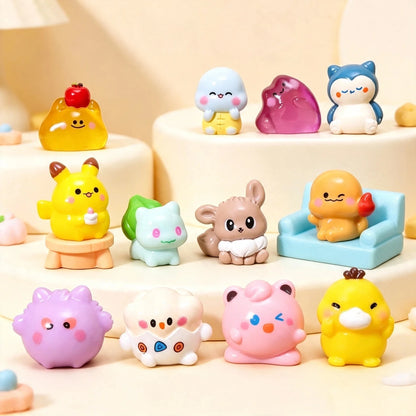 6Pcs Kawaii Anime Fantasy Creatures Mini Figurines, Cute Small Desktop Statues, Collectible Ornaments, Holiday Surprise Gifts
