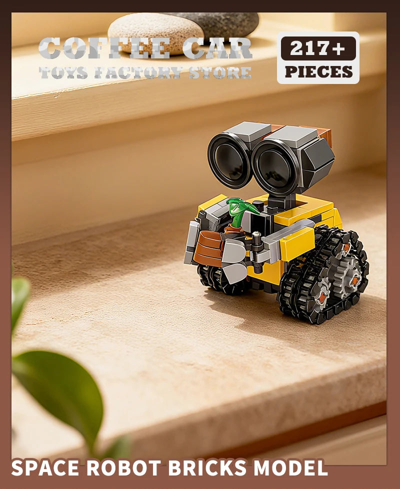 Space Mini Robot MOC Building Bricks Toys 217Pcs Tracked Bot Model Classic Movie Sci-Fi Blocks Dolls Kids Adult Christmas Gifts