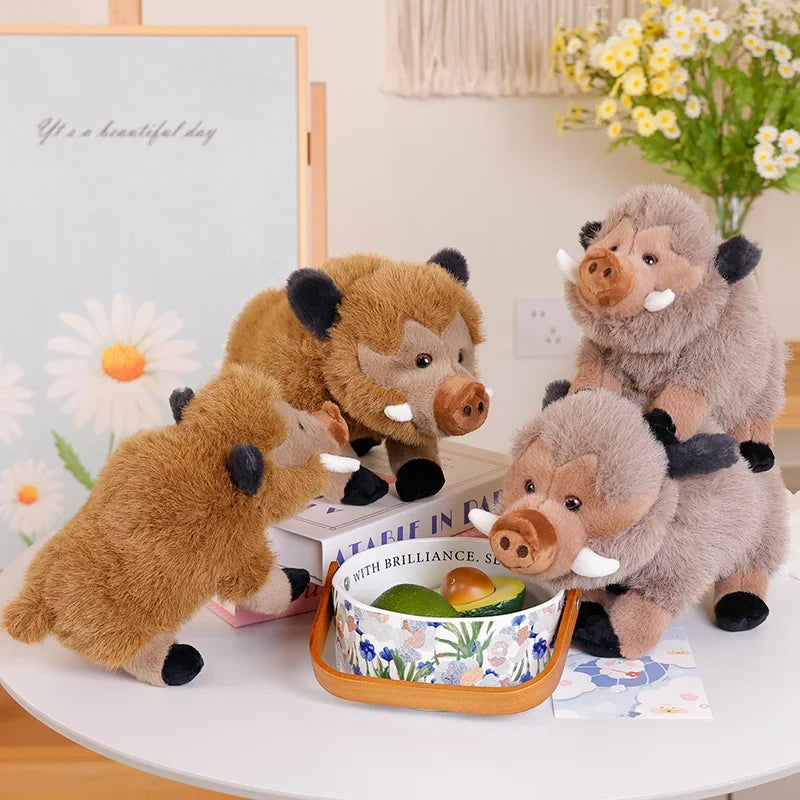Hot Sale kawaii Wild Boar Plush Toys Cartoon Animal Stuffed Soft Pillow Back Sofa Cushion Decoration for Kids Birthday Gifts