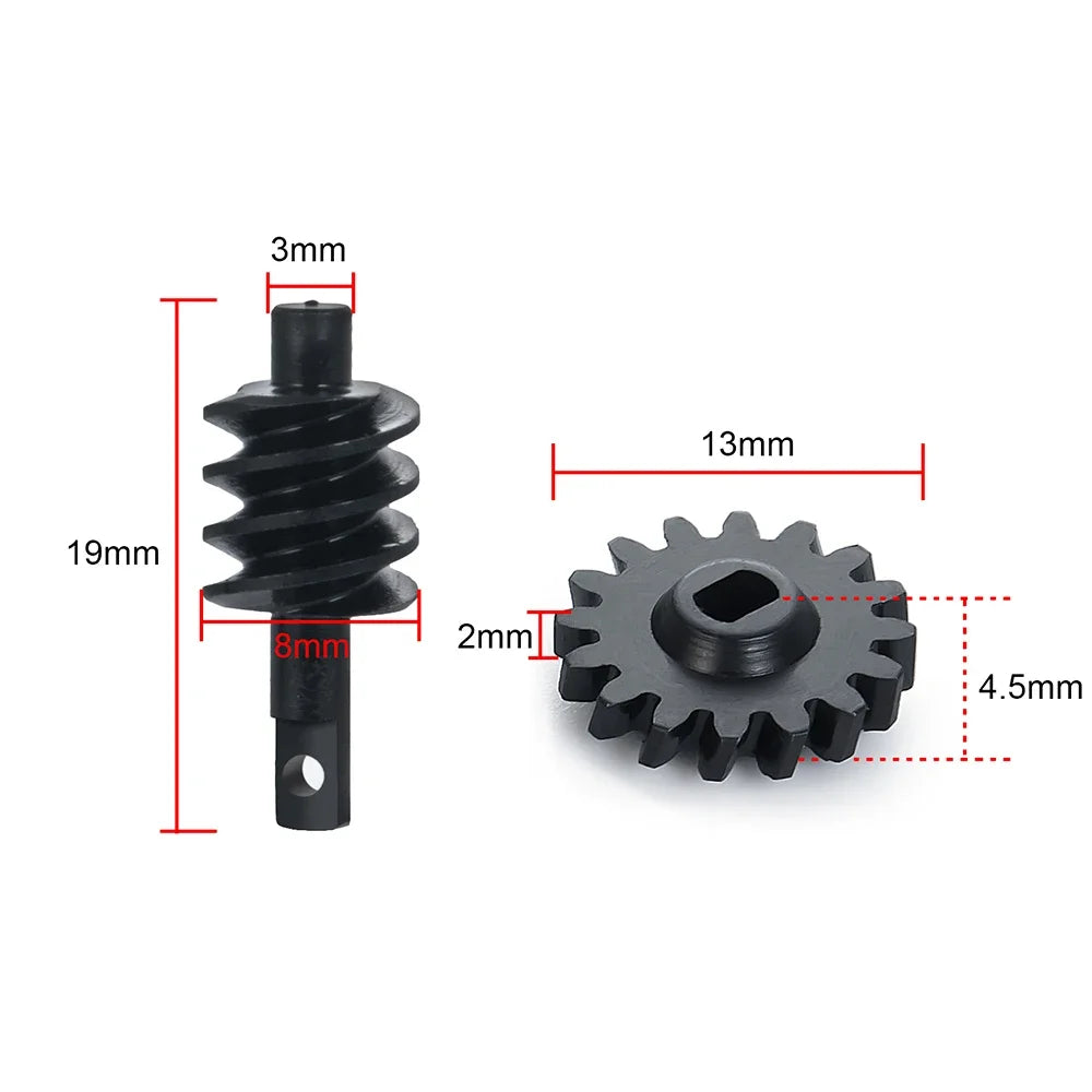AXSPEED Steel Gear Overdrive Worm Differential Axle Parts 12T 13T 14T 16T 18T for 1/24 Axial SCX24 RC Crawler Car Upgrade