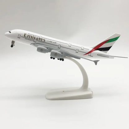 Plane Model Airbus A380 20cm Aircraft Model Emirates Metal Replica Alloy Material Aviation Simulation Airplanes Decoration