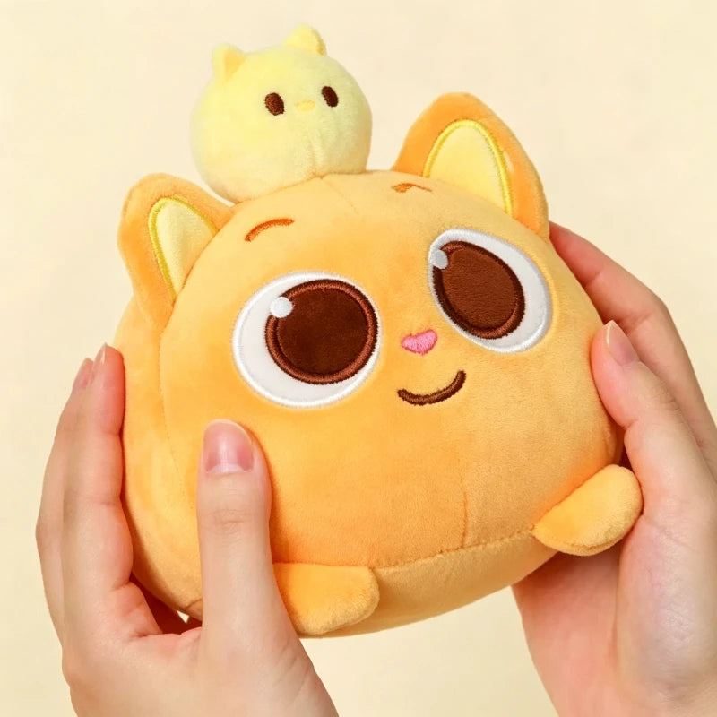 Cute Pinkfox Hogi Ninimo Plush Toy Kawaii Soft Stuffed Orange Cat Doll Animation Peripheral Plushie Throw Pillow Birthday Gifts