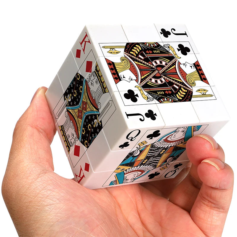 Poker Cube, 3x3 Magic Cube, Playing Cards Cube, 3x3x3 Speed Cube Toys, Suitable for Children and Adults, Party Event Gifts