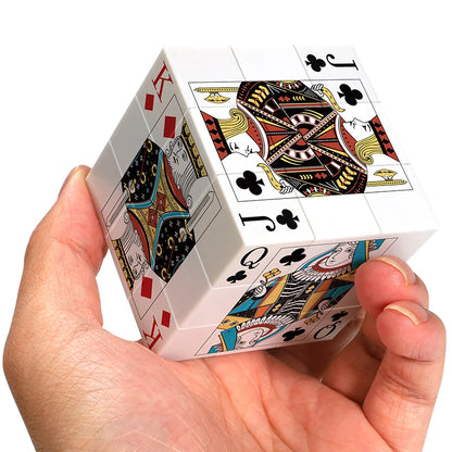 Poker Cube, 3x3 Magic Cube, Playing Cards Cube, 3x3x3 Speed Cube Toys, Suitable for Children and Adults, Party Event Gifts