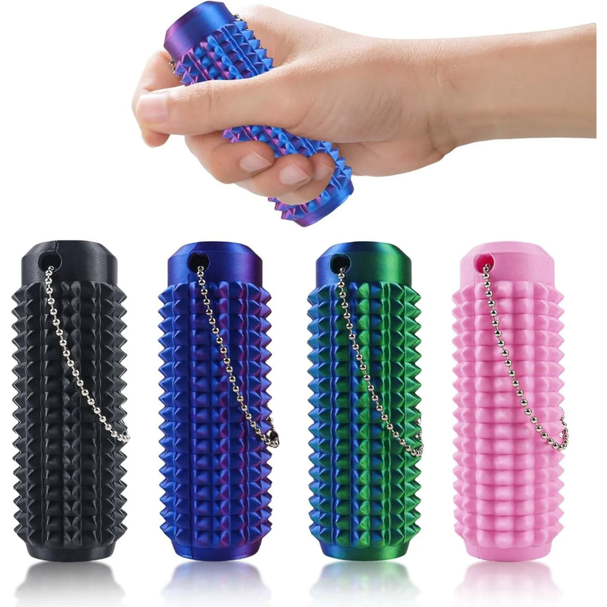 Pain Stim Fidget Anxiety Relief 3D Printed Spiky Grippie Stim Keychain for Stress Relief & Focus, Novelty Gift for Adults & Teen