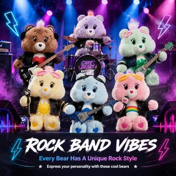Care Bears 33cm Plush Toy Cartoon Dolls Cute Stuffed Bear Toys Denim Jacket Soft Animal Doll Gift Home Decor Ornament Collectib
