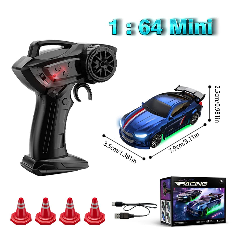 1: 64 Desktop Drift Car Four-Wheel Drive Full Proportion Mini Racing Toy With Rechargeable Battery, Children's Holiday Gift